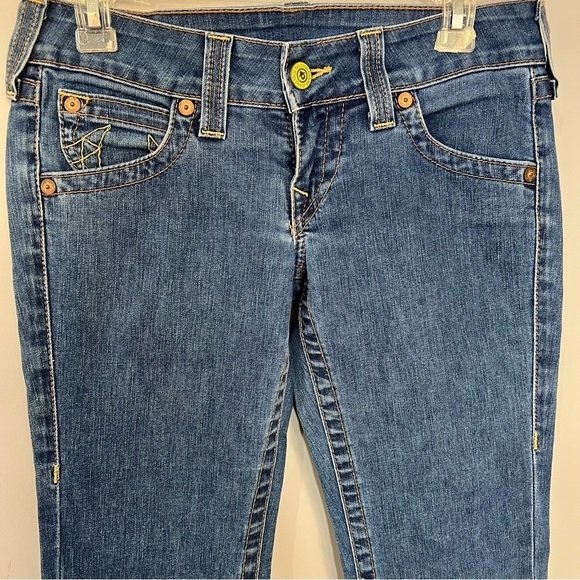 Vintage Y2K True Religion bootcut medium wash jeans retro 1990s rockstar hippie - Picture 10 of 15
